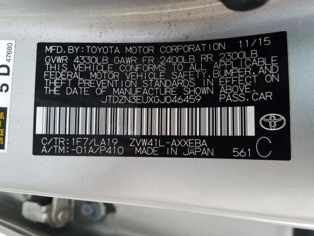 Photo 9 VIN: JTDZN3EUXGJ046459 - TOYOTA PRIUS V 