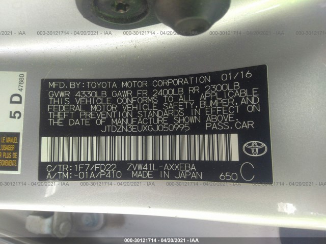 Photo 8 VIN: JTDZN3EUXGJ050995 - TOYOTA PRIUS V 