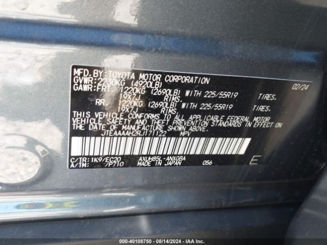 Photo 8 VIN: JTEAAAAH2RJ171122 - TOYOTA VENZA 