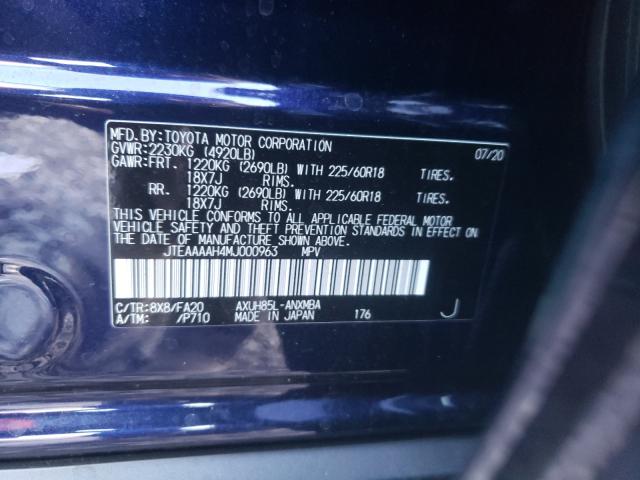 Photo 9 VIN: JTEAAAAH4MJ000963 - TOYOTA VENZA LE 