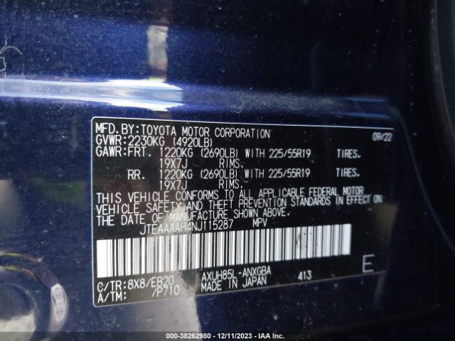 Photo 8 VIN: JTEAAAAH4NJ115287 - TOYOTA VENZA 