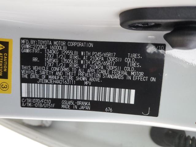 Photo 13 VIN: JTEBK3EH4A2163111 - TOYOTA HIGHLANDER 