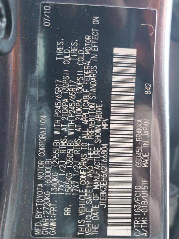 Photo 12 VIN: JTEBK3EH6A2166804 - TOYOTA HIGHLANDER 