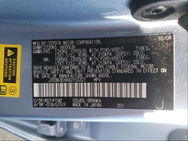 Photo 9 VIN: JTEBK3EHXA2153327 - TOYOTA HIGHLANDER 