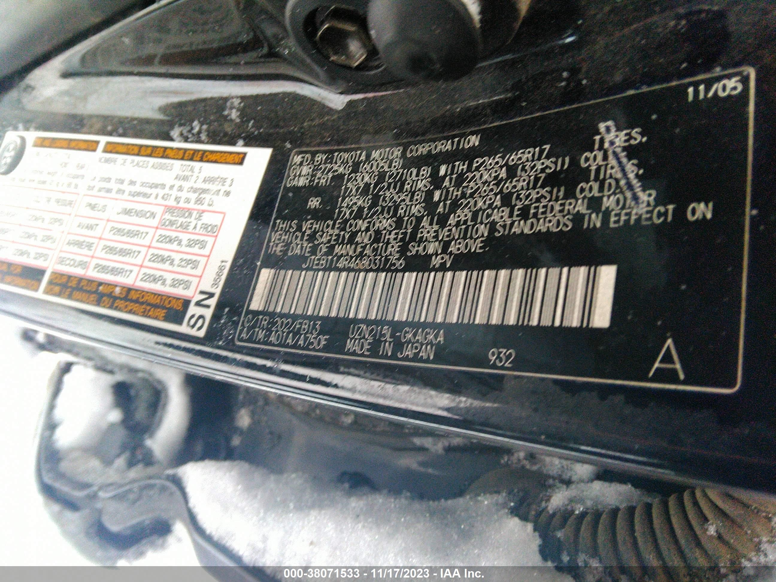 Photo 8 VIN: JTEBT14R468031756 - TOYOTA 4RUNNER 