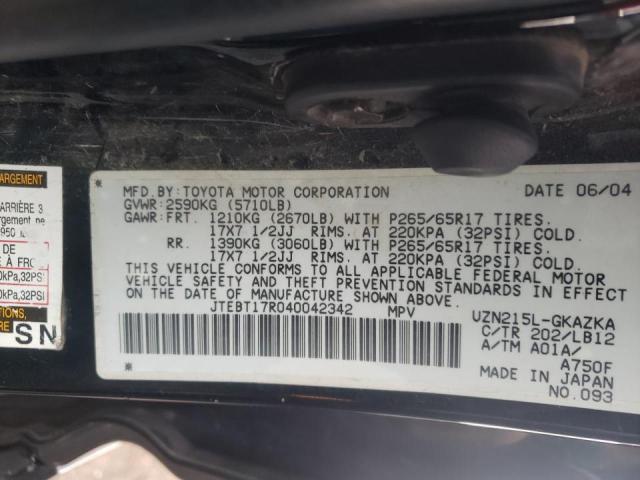 Photo 9 VIN: JTEBT17R040042342 - TOYOTA 4RUNNER LI 