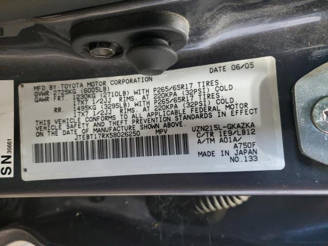 Photo 12 VIN: JTEBT17RX58026250 - TOYOTA 4RUNNER LI 