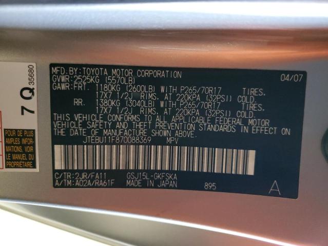 Photo 11 VIN: JTEBU11F870088369 - TOYOTA FJ CRUISER 