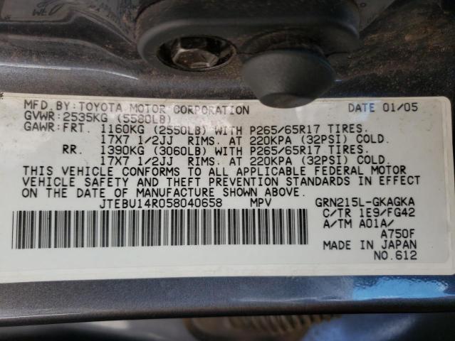 Photo 12 VIN: JTEBU14R058040658 - TOYOTA 4RUNNER 