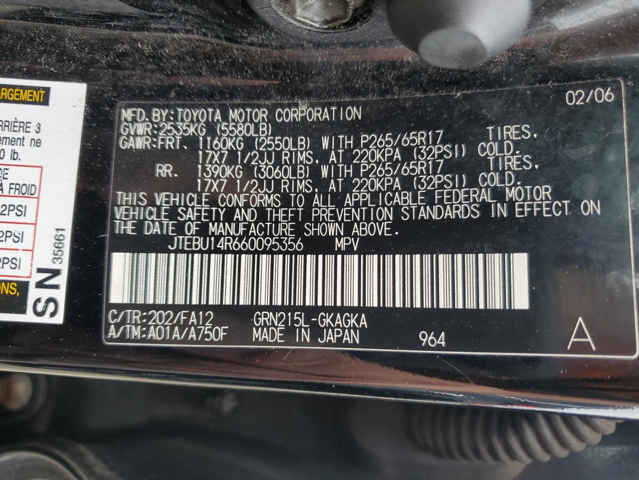 Photo 13 VIN: JTEBU14R660095356 - TOYOTA 4RUNNER 