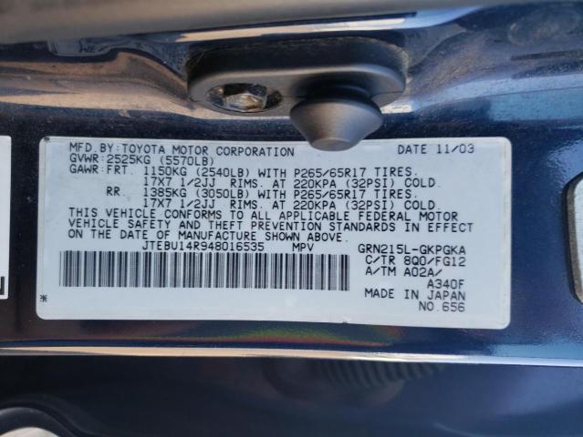 Photo 12 VIN: JTEBU14R948016535 - TOYOTA 4RUNNER SR 