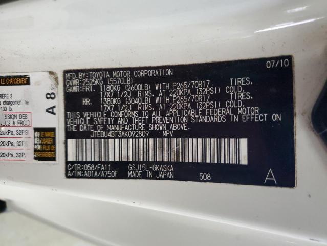 Photo 12 VIN: JTEBU4BF3AK092809 - TOYOTA FJ CRUISER 