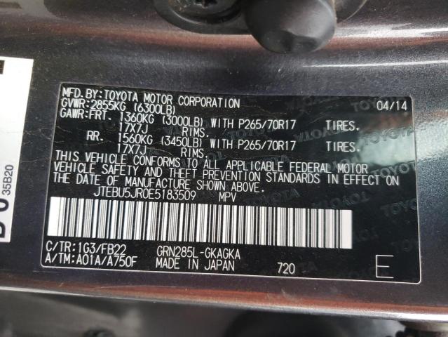 Photo 9 VIN: JTEBU5JR0E5183509 - TOYOTA 4RUNNER SR 