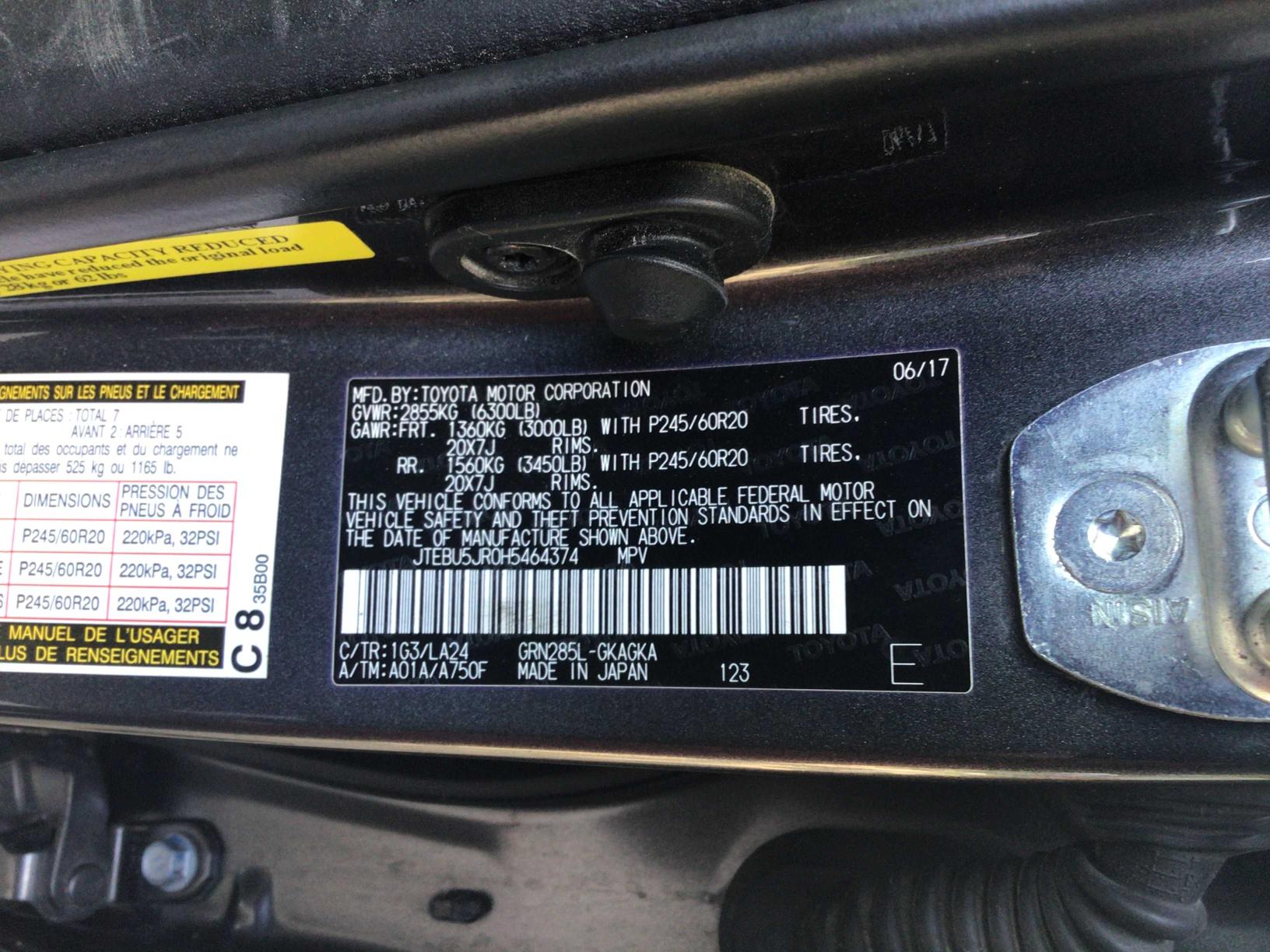 Photo 9 VIN: JTEBU5JR0H5464374 - TOYOTA 4RUNNER SR 