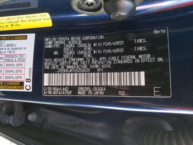 Photo 9 VIN: JTEBU5JR1G5354528 - TOYOTA 4RUNNER SR 