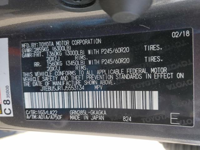 Photo 11 VIN: JTEBU5JR1J5553134 - TOYOTA 4RUNNER SR 