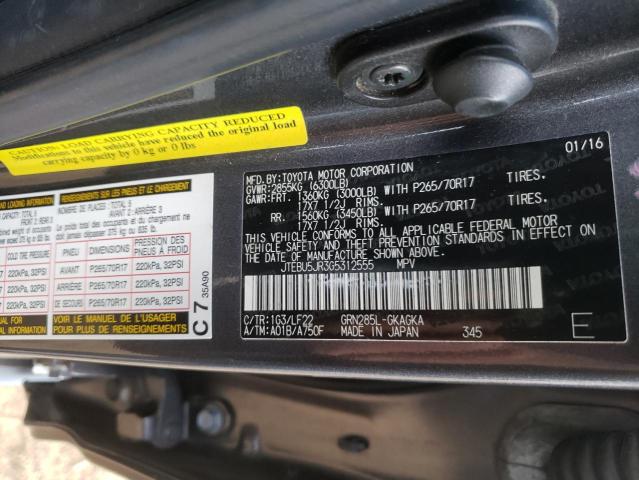 Photo 9 VIN: JTEBU5JR3G5312555 - TOYOTA 4RUNNER SR 