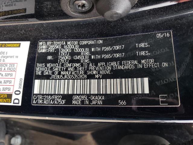 Photo 11 VIN: JTEBU5JR3G5352828 - TOYOTA 4RUNNER 