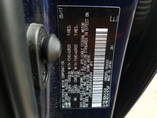 Photo 9 VIN: JTEBU5JR3H5458584 - TOYOTA 4RUNNER SR 