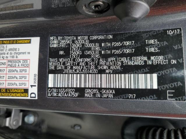 Photo 12 VIN: JTEBU5JR3J5514030 - TOYOTA 4RUNNER SR 