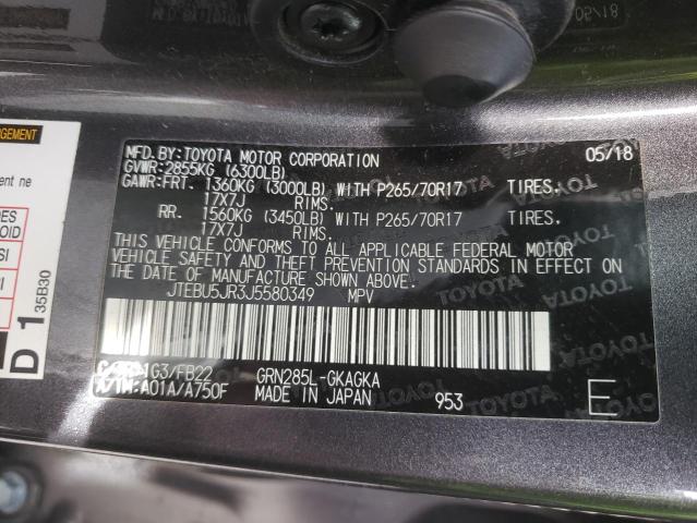 Photo 12 VIN: JTEBU5JR3J5580349 - TOYOTA 4RUNNER SR 