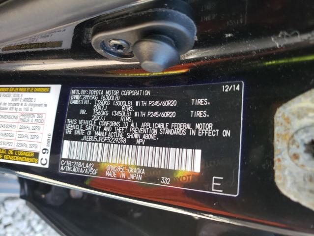 Photo 9 VIN: JTEBU5JR5F5229398 - TOYOTA 4RUNNER SR 