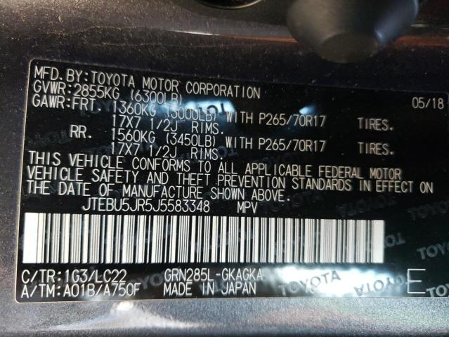 Photo 13 VIN: JTEBU5JR5J5583348 - TOYOTA 4RUNNER SR 