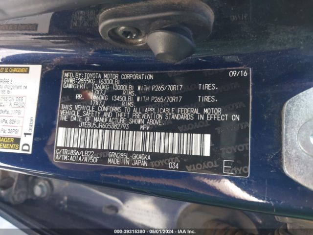 Photo 8 VIN: JTEBU5JR6G5382793 - TOYOTA 4RUNNER 