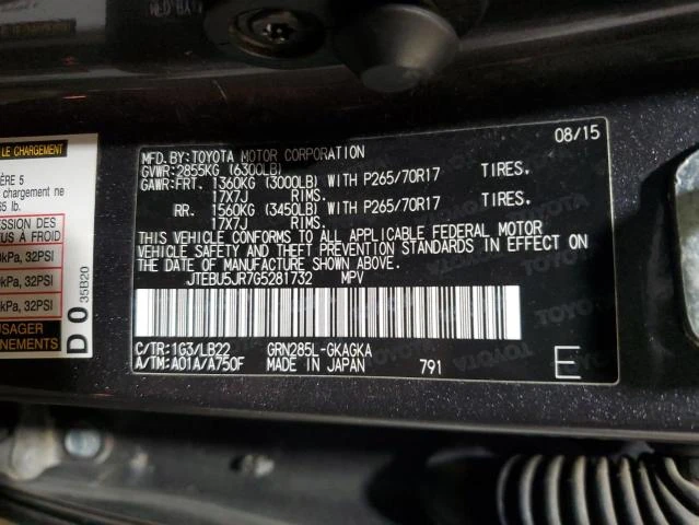 Photo 12 VIN: JTEBU5JR7G5281732 - TOYOTA 4RUNNER SR 