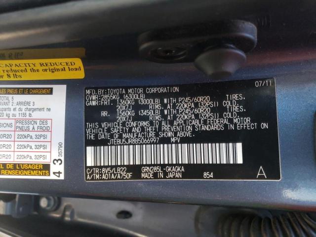 Photo 9 VIN: JTEBU5JR8B5066997 - TOYOTA 4RUNNER SR 