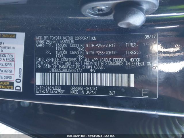 Photo 8 VIN: JTEBU5JR8J5487133 - TOYOTA 4RUNNER 