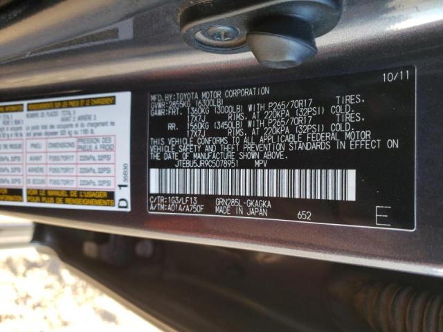 Photo 12 VIN: JTEBU5JR9C5078951 - TOYOTA 4RUNNER SR 