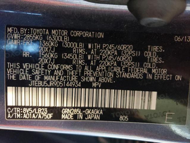 Photo 12 VIN: JTEBU5JR9D5144934 - TOYOTA 4RUNNER 