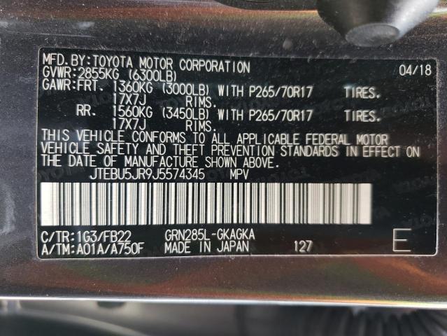 Photo 12 VIN: JTEBU5JR9J5574345 - TOYOTA 4RUNNER SR 