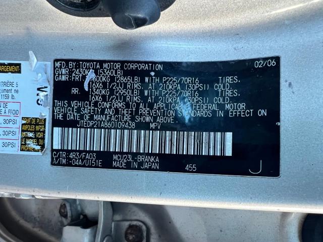 Photo 9 VIN: JTEDP21A860109438 - TOYOTA HIGHLANDER 