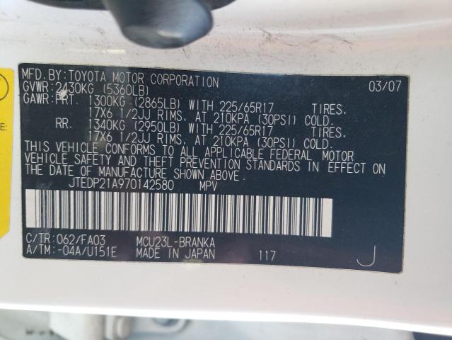 Photo 12 VIN: JTEDP21A970142580 - TOYOTA HIGHLANDER 