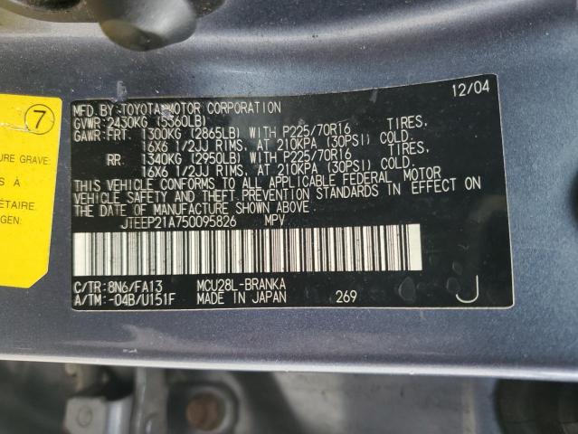 Photo 12 VIN: JTEEP21A750095826 - TOYOTA HIGHLANDER 