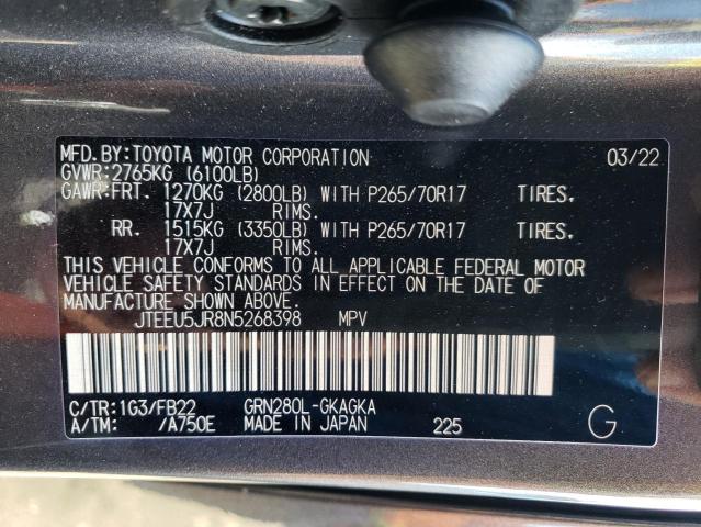 Photo 9 VIN: JTEEU5JR8N5268398 - TOYOTA 4RUNNER SR 