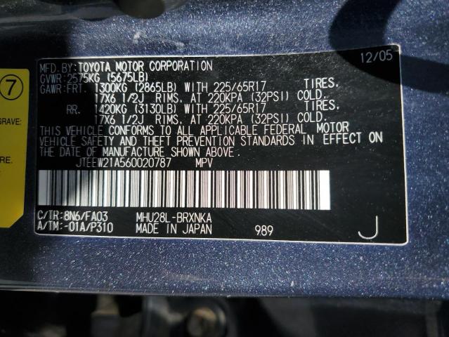 Photo 11 VIN: JTEEW21A560020787 - TOYOTA HIGHLANDER 