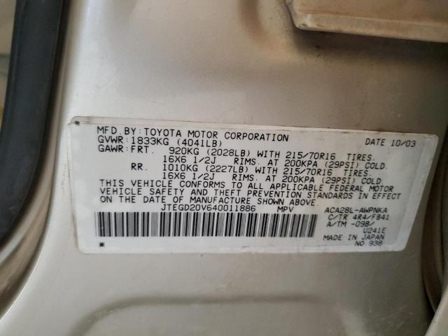 Photo 11 VIN: JTEGD20V640011886 - TOYOTA RAV4 