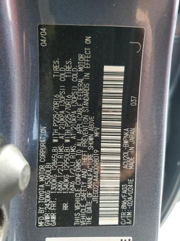 Photo 12 VIN: JTEGD21A440098019 - TOYOTA HIGHLANDER 