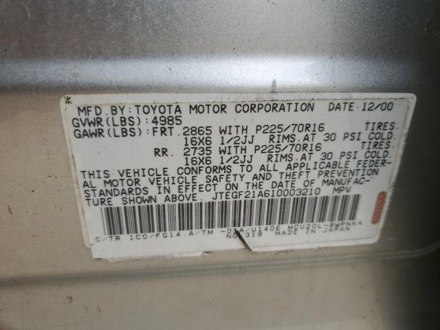 Photo 11 VIN: JTEGF21A610003210 - TOYOTA HIGHLANDER 