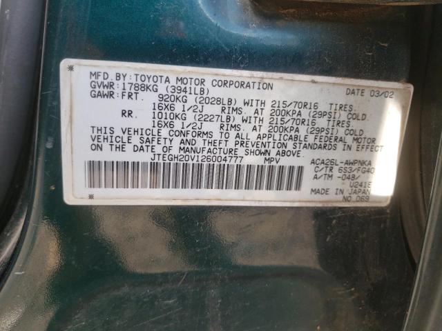 Photo 11 VIN: JTEGH20V126004777 - TOYOTA RAV4 