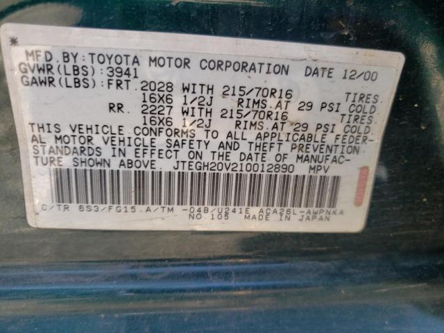 Photo 12 VIN: JTEGH20V210012890 - TOYOTA RAV4 