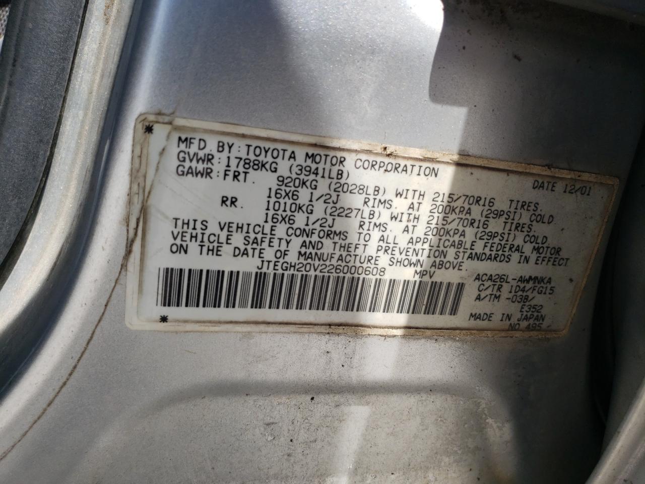 Photo 12 VIN: JTEGH20V226000608 - TOYOTA RAV 4 