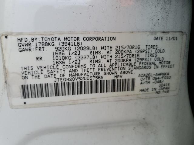 Photo 12 VIN: JTEGH20V520057565 - TOYOTA RAV4 