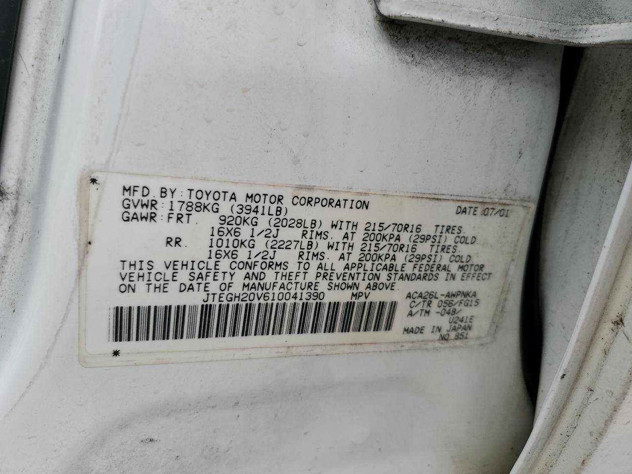 Photo 11 VIN: JTEGH20V610041390 - TOYOTA RAV 4 