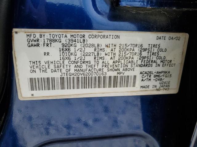 Photo 12 VIN: JTEGH20V620070163 - TOYOTA RAV4 