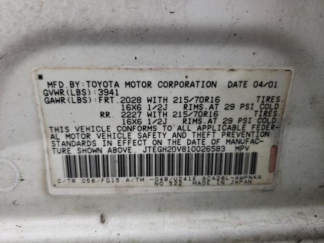 Photo 12 VIN: JTEGH20V810026583 - TOYOTA RAV4 