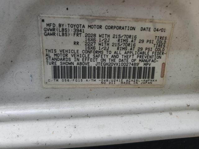 Photo 12 VIN: JTEGH20VX10027489 - TOYOTA RAV4 